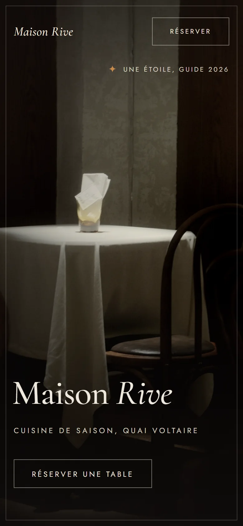 Version mobile du site Maison Rive